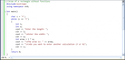 C Program To Calculate Area Of Rectangle